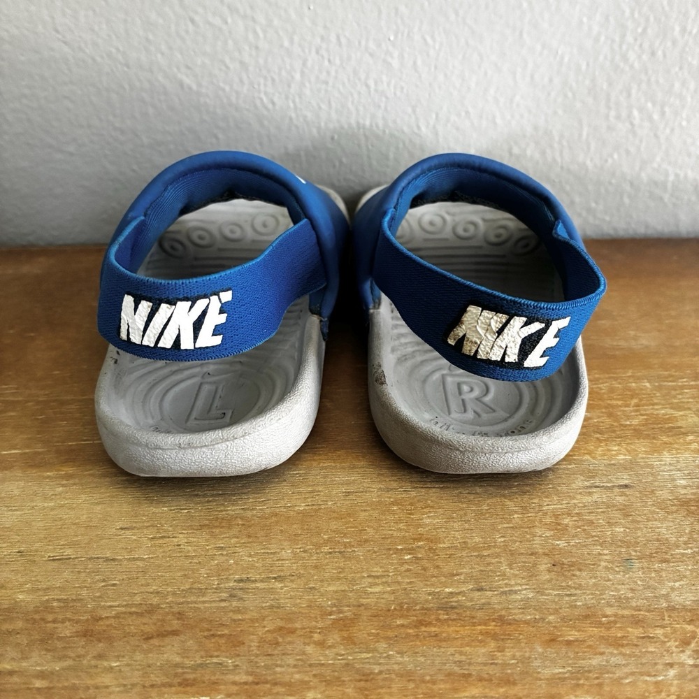 Nike Kawa Slide Strap Sandals Royal Blue Gray Baby Toddler Size 6C 6 - Picture 6 of 8